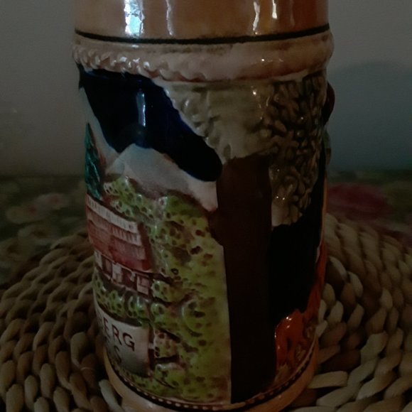 Vintage Ceramic Beer Stein Depicting German Scenes - Picture 5 of 8